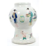 19th century Chinese famille verte vase of bulbous form,