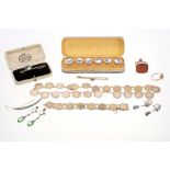 Group of jewellery - to include a Georgian seal, cameo ring, silver gilt coin necklace and bracelet,