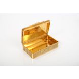 Fine quality 19th century yellow metal box of rectangular form,