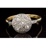 Art Deco diamond cluster ring,