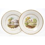 Pair early 19th century pearlware plates, circa 1820,