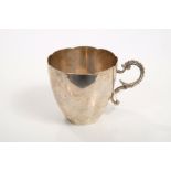 White metal cup or beaker of conical form,