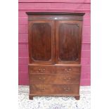 George III mahogany linen press,