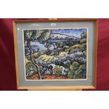 Ernest Constable (Con) (mid-20th century), gouache - 'Lessia (Near Troezon) Peloponnesus Greece',