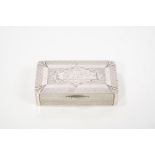 Interesting 19th century American silver snuff box of rectangular form,