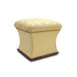 Fine Victorian upholstered mahogany ottoman by Gillows, of square cushion form,