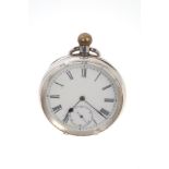 Gentlemen's Omega silver pocket watch with button-wind movement, unsigned,