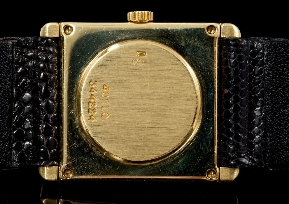 Ladies' Piaget 18ct gold wristwatch with ribbed gold dial integral to the case, - Image 2 of 3