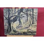 Paul Earee (1888 - 1968), oil on canvas - woodland scene, signed, 51cm x 61cm,