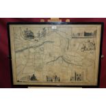 Antique engraved map - The Town and Borough of Colchester, published by W.