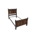 Good pair of early 20th century oak single beds retailed by Harrods,