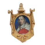 English School 17th century miniature portrait on ivory of Sir Wadham Wyndham (1609 - 1668),