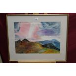 Michael Chase (1915 - 2001), watercolour - An evening skyscape in Northern Spain, signed,