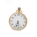 Gentlemen's 18ct gold open face pocket watch with Swiss button-wind movement,