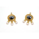 In the manner of Elizabeth Gage - pair good quality gold, diamond,