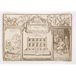 Rare 18th century Mercer's charitable hospital ticket decoratively engraved,