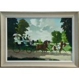 *Doris Zinkeisen (1898-1991), oil on canvas, Carriage Ride in the Park, signed, 50 x 91cm,