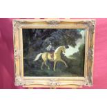 *Doris Zinkeisen (1898-1991), oil on canvas, Lady riding side saddle, signed, 40 x 51cm,