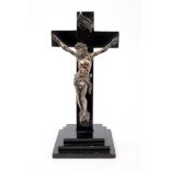 George V finely detailed silver crucifix with ebonised cross and stepped base (Birmingham 1912),