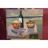 Ronald Ronaldson (1919-2015) oil on board, 'Still Life on The Shoreline',