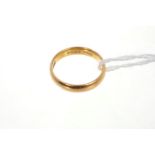 Gold 22ct wedding ring (Chester 1957). Ring size M CONDITION REPORT 4.