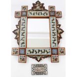 Late 19th century Italian micromosaic framed mirror with ornate floral decoration, 30.