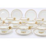 Mid-19th century Sèvres teaware with gilt borders - each bearing the Imperial Sèvres mark for King