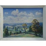 Paul Earee (1888 - 1968), oil on board - extensive landscape, signed, 71cm x 90cm,