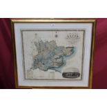 Early 19th century hand-coloured engraved map of Essex, from an Actual Survey Made in the Year 1824.