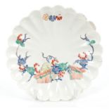 18th century Chantilly fluted saucer painted in the Kakiemon style, circa 1740,