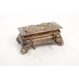 Late 19th / early 20th century Chinese silver double inkwell in the form of a rectangular casket