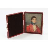 English School (early 19th century), portrait miniature on ivory of a military officer, 10cm x 8cm,
