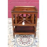 19th century mahogany Canterbury in the Empire style, with slatted divisions and X-ornament,