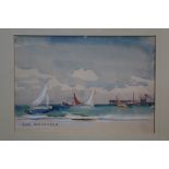 Jean Dryden Alexander (1911 - 1994), watercolour - The Annual Walton to Harwich Yacht Race,