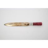 Imperial Russian gold, silver gilt, hardstone and enamel paper knife,