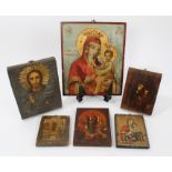 Six various 19th / early 20th century Russian Icons,