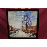Jean Dryden Alexander (1911 - 1994), oil on paper - Brentwood Hill, signed, in glazed frame,