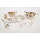 Selection of miscellaneous Victorian and early 20th century silver - including sugar and cream,