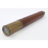 19th century single draw brass telescope, signed - 'Dolland London Day or Night',