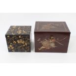 19th century Japanese black lacquer and gilt-heightened stacking box,