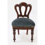 Good quality Victorian-style mahogany miniature / apprentice piece chair with pierced shaped back