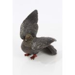 Austrian-style cold painted bronze figure of a pigeon,