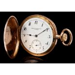 Gentlemen's Patek Philippe 14ct rose gold full hunter pocket watch,