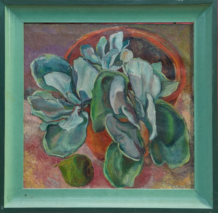 Rosemary Rutherford (1912 - 1972), oil on board - 'Cactus', titled to gallery label verso,