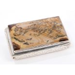 Unusual George IV silver box of rectangular cushion form,
