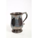 Contemporary silver mug of baluster form, with scroll handle,