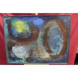 Stella Rankin (1915 - 2009), oil on board - abstract, signed, framed, 90cm x 120cm.