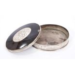 Late 18th / early 19th century silver box of oval form,
