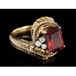 Mid-20th century garnet and diamond dress ring,