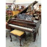 Victorian rosewood baby grand piano by Collard & Collard,
